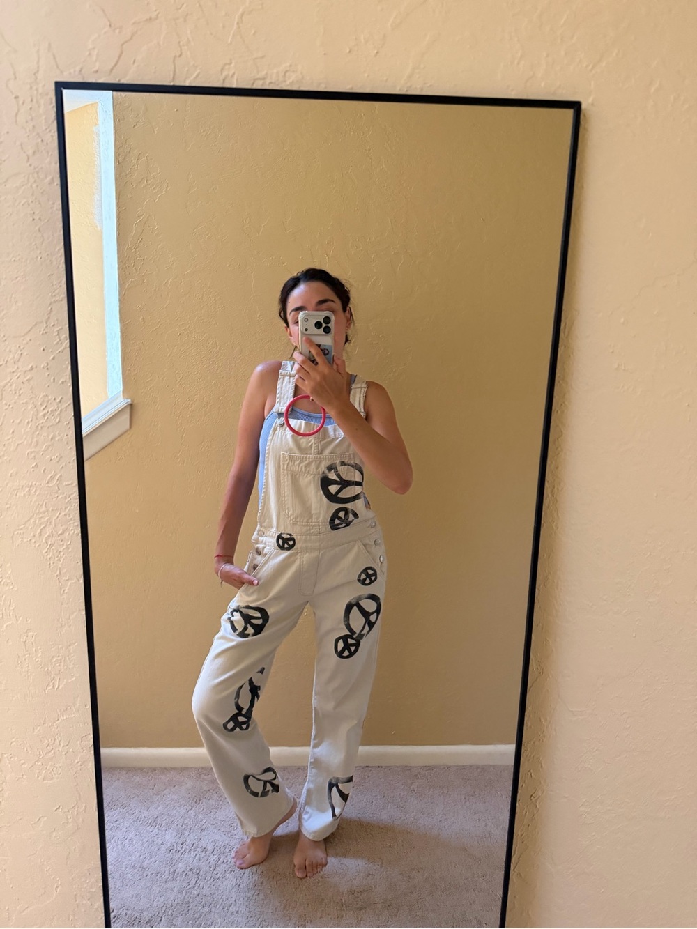We the free Ziggy overall peace sign